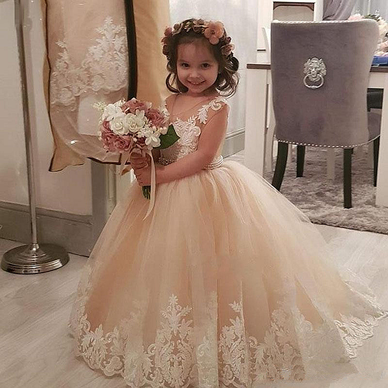 ballgown lace flower girl dresses
